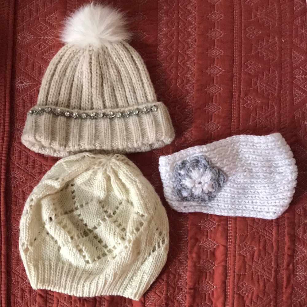 Two winter Hats and one head band